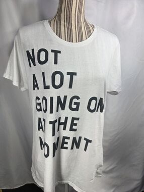 Port Co Taylor Swift Inspired Red  "22" Not a Lot Going On White T Shirt XLarge
